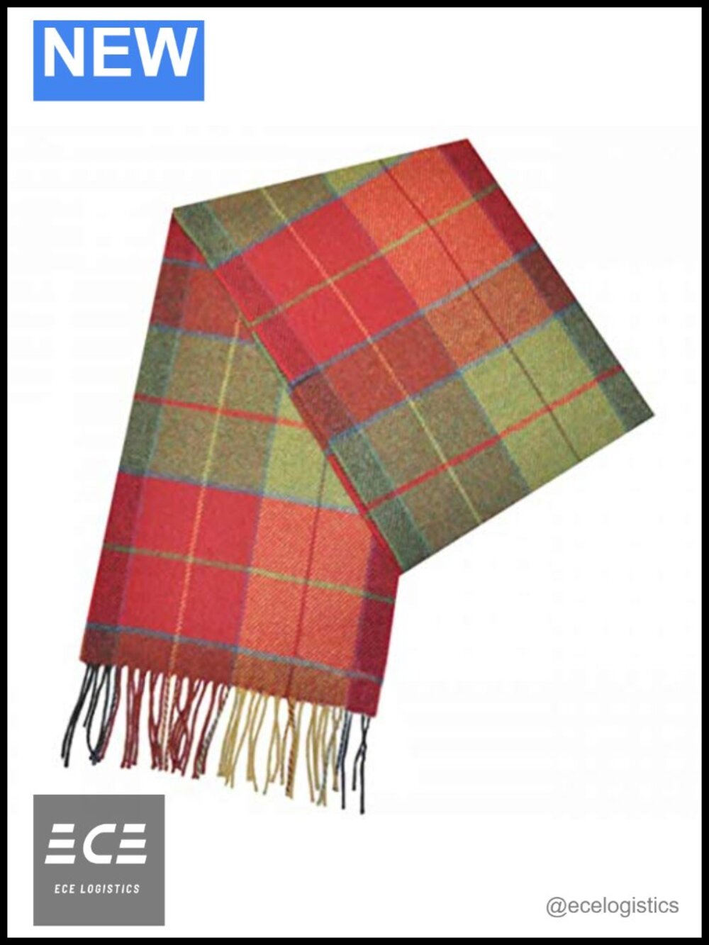 Irish Lambswool Scarf with Fringe, 11.81 x 78.74 inches